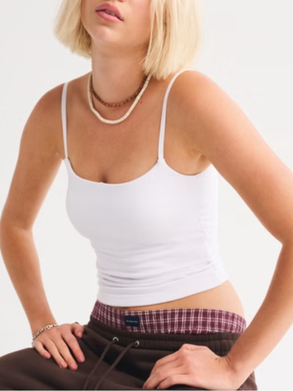 Abercrombie & Fitch Bra Free White Spaghetti-Strap Cami